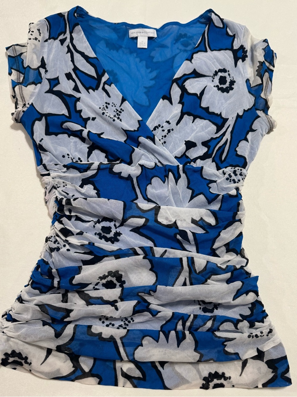 Y2K Soft Glam Coquette Floral Mesh Ruched Going Out Top